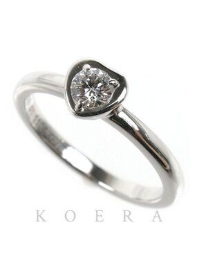 Cartier 18k White Gold Diamant Leger Damour Heart Ring Diamond 46 Vintage